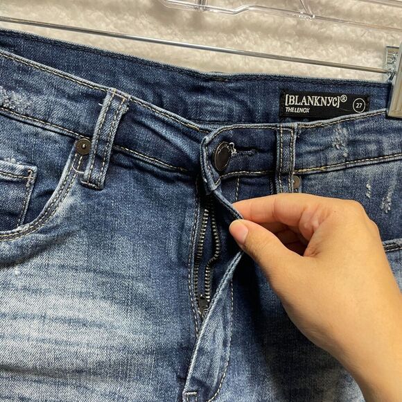 Blank NYC The Lenox Cut Off Denim Jeans Shorts Distressed High Rise Size 27 - Picture 8 of 11